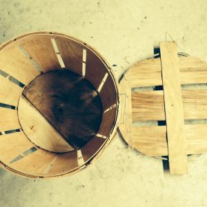 WOODEN CRAB BASKET / CRAB BUSHEL BASKETS WITH LIDS